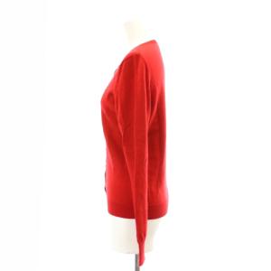 BURBERRY BLUE LABEL クルーネック カーディガン 長袖 ウール 38 M 赤 レッド