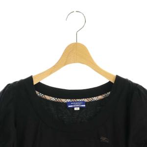 BURBERRY BLUE LABEL ノバチェック 半袖 カットソー 38 黒 ブラック