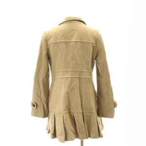 BURBERRY BLUE LABEL フレアコート アウター ミドル丈 ノバチェック柄裏地 36 カーキベージュ