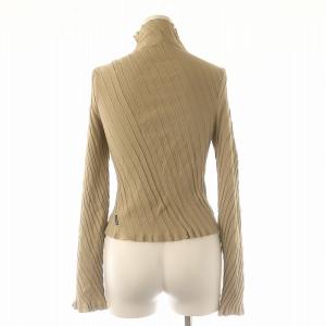 BALENCIAGA ツイストリブタートルネックトップス カットソー 長袖 S ベージュ