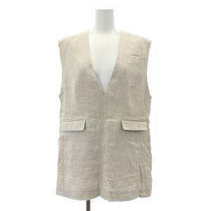 23SS リネンプルオーバージレ ベスト Vネック F グレー /DF OS SH
