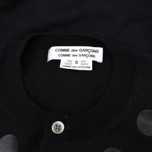 COMME des GARCONS COMME des GARCONS AD2024 ウールジャージードットプリントカーディガン ニット 長袖 クルーネック S 黒 ブラック