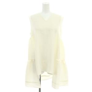 Vネックバックティアードブラウス ノースリーブ プルオーバー 38 オフホワイト /DO OS