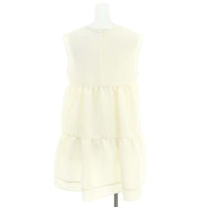 YOKO CHAN YOKOCHAN Vネックバックティアードブラウス ノースリーブ プルオーバー 38 オフホワイト /DO OS