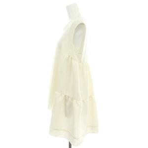 YOKO CHAN YOKOCHAN Vネックバックティアードブラウス ノースリーブ プルオーバー 38 オフホワイト /DO OS