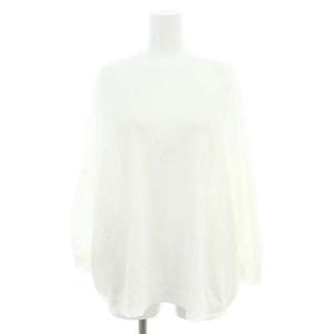 リネンコットンシアーニット カットソー 九分袖 1 白 ホワイト /DF OS