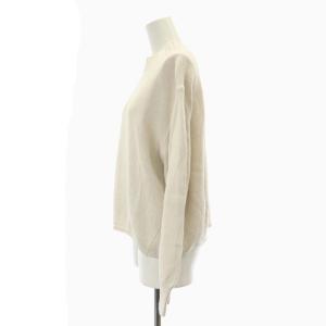 MHL. 23SS CONTRAST COTTON LINEN ニット セーター 長袖 2 M アイボリー