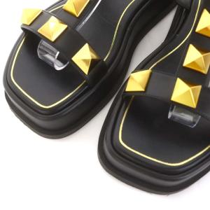 VALENTINO GARAVANI TN X DP 12 ロックスタッズ ストラップ サンダル 37 ブラック
