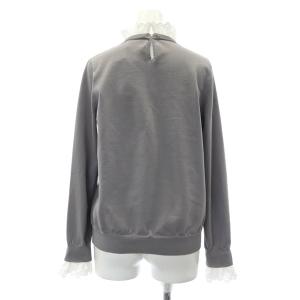 UNITED ARROWS スカラップレース 4WAY ニット カットソー 長袖 F グレー