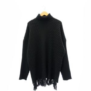 オーバーサイズ フリンジニット S ブラック UAH20KN610