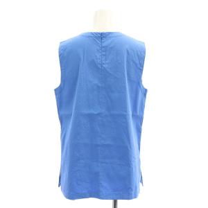 theory luxe 23SS Crisp Linen Olsen ブラウス ノースリーブ プルオーバー ストレッチ 40 青