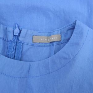 theory luxe 23SS Crisp Linen Olsen ブラウス ノースリーブ プルオーバー ストレッチ 40 青