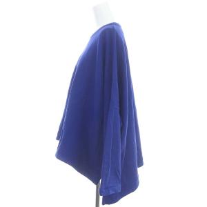 HAVERSACK コットンオーバーサイズクルーネックシャツプルオーバー カットソー 長袖 1 青 ブルー