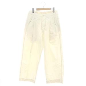 ワイドストレートイージーツイルパンツ タック ボタンフライ 1 オフホワイト /DO OS