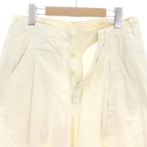 HAVERSACK ワイドストレートイージーツイルパンツ タック ボタンフライ 1 オフホワイト /DO OS