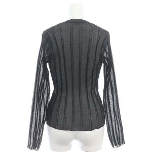 IENA 24SS ニットカーディガン 長袖 シアー 黒 ブラック /DO OS