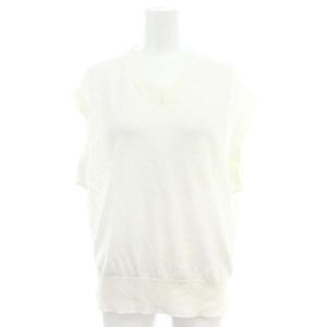 リネンベスト ニット Vネック F オフホワイト /DO OS