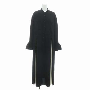 24SS ライトジョーゼットワンピース 38 ブラック ホワイト