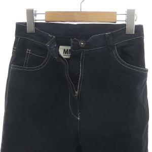 MM6 Maison Margiela ここのえ期ステッチデザインデニムパンツ ジーンズ スキニー ステッチ ジッパーフライ 40 ダークグレー オフホワイト