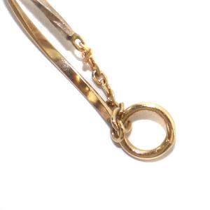 agete K10SVピアスチャーム 両耳 ロング ツイスト ウェーブ バイカラー 10金 シルバー ゴールド