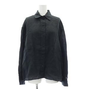 23SS  Linen シャツ 長袖 リネン ワイド 黒 ブラック