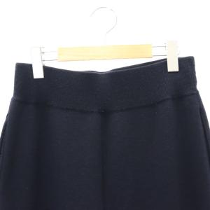 Deuxieme Classe Rib パンツ ウールニット ワイド イージー 紺 ネイビー