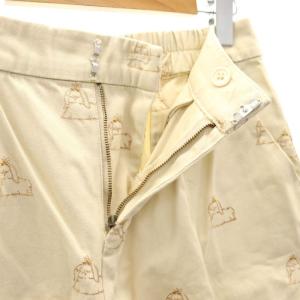 franche lippée おこりんぼ ワイドパンツ タック 刺繍 M ライトベージュ