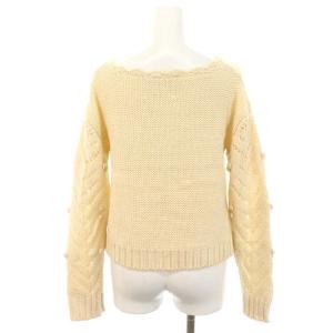 franche lippée 長袖ポンポンニット セーター 長袖 ウール混 M アイボリー