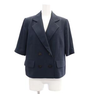 24AW Clinda Becca 半袖ジャケット テーラード ダブル 背抜き 36 紺 ネイビー /MY
