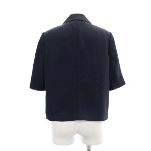 theory luxe 24AW Clinda Becca 半袖ジャケット テーラード ダブル 背抜き 36 紺 ネイビー /MY