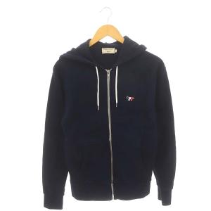 TRICOLOR FOX PATCH ZIP HOODIE パーカ ジップアップ コットン XS 紺 ネイビー