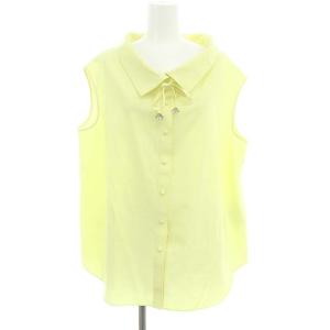 6421050 24SS 襟元ギャザー ノースリーブブラウス シャツ 38 M クリームイエロー /SY