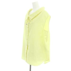 René 6421050 24SS 襟元ギャザー ノースリーブブラウス シャツ 38 M クリームイエロー /SY