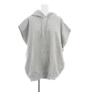 23SS スリーブレスフーディ パーカー トレーナー 半袖 プルオーバー コットン F グレー /YQ