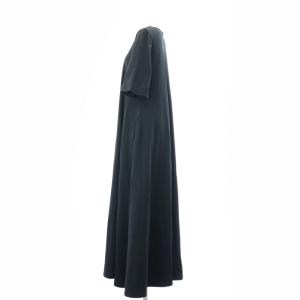 NOBLE 24AW & ハーフスリーブテントドレス ワンピース ロング マキシ丈 五分袖 黒 ブラック /MI OS