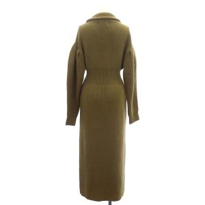 CLANE BULKY SLEEVE KNIT ONEPIECE ワンピース ニット ロング 長袖 1 オリーブ