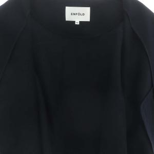 ENFOLD 22SS バーズアイオックスクロップドジャケット 38 M 紺 ネイビー