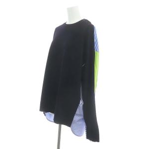 ENFOLD 23AW SHIRT×KNIT PULLOVER 38 ネイビー ブルー