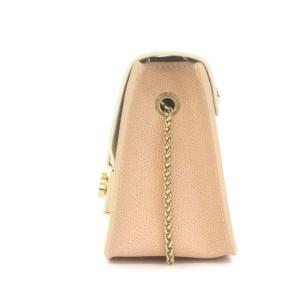 FURLA メトロポリス レザー バイカラー ショルダーバッグ ポシェット チェーン ライトピンク 白 ホワイト