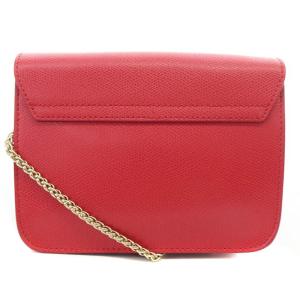 FURLA メトロポリスレザーショルダーバッグ チェーンバッグ フラップ チェリーレッド