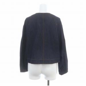 ANAYI ノーカラーデニムジャケット 38 インディゴ
