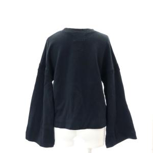 MUVEIL 22AW フラワーファー刺繍裏毛プルオーバー カットソー 長袖 38 黒 紫 緑