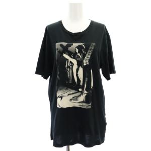 ×Sue Rynski プリント カットソー 半袖 プルオーバー M 黒 ブラック