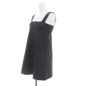 BURBERRY BLUE LABEL ノースリーブチュニック カットソー ロゴ刺繍 38 茶色 ブラウン