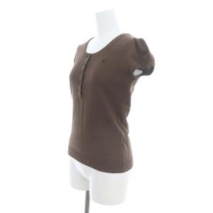 BURBERRY BLUE LABEL ショートスリーブニット カットソー 半袖 パフスリーブ 38 茶色 ブラウン