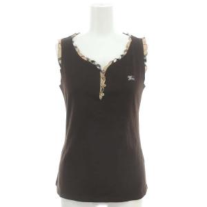 ノバチェック フリル タンクトップ ロゴ 38 M 茶 ブラウン