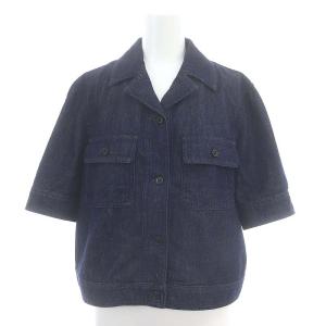 24AW Drape Denim SS Boxy Patch JK デニムジャケット 半袖 S 紺 インディゴ