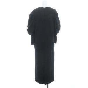 ESTNATION 22AW ジャージーワンピース ロング ボリュームスリーブ 長袖 F 黒 ブラック