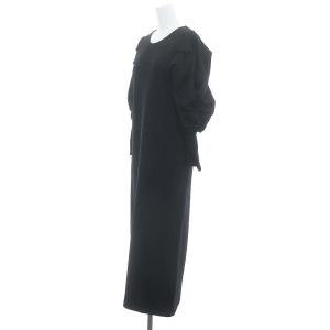 ESTNATION 22AW ジャージーワンピース ロング ボリュームスリーブ 長袖 F 黒 ブラック