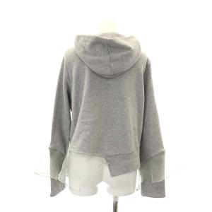 UN3D. アシメフリルスウェット パーカー プルオーバー 長袖 F グレー